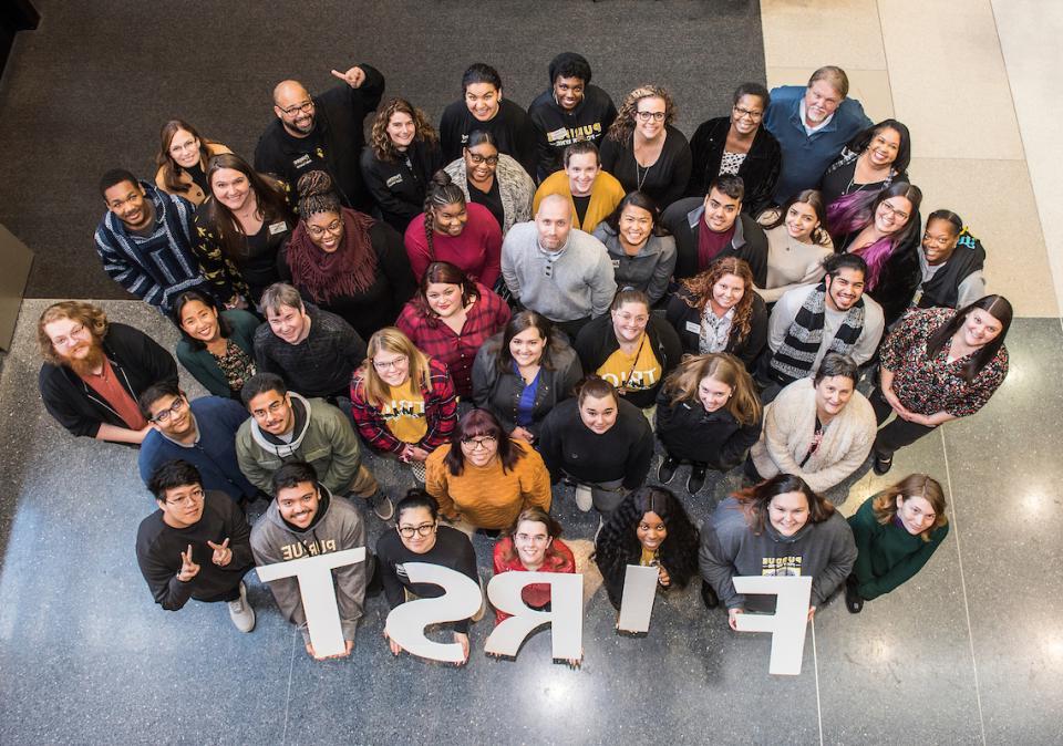 Group photo of first-generation students and employees